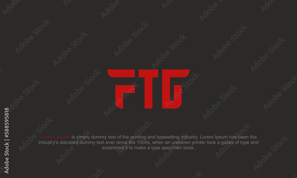 illustration vector graphic logo designs. monogram logo initial letter FTG in red color illustration vector graphic logo designs. monogram logo initial letter FTG in red color