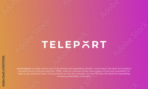 illustration vector graphic logo designs. logotype, typography logo  for TELEPORT with O as icon