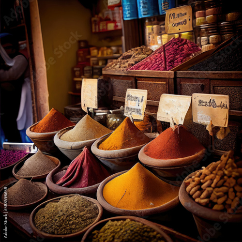 Spices on the market. Generative AI.