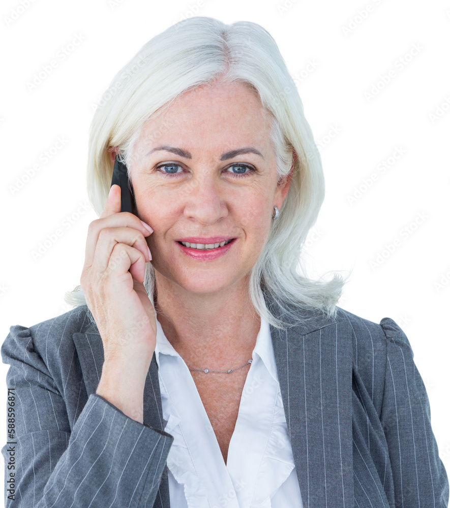 Portrait of businesswoman talking on mobile phone Portrait of businesswoman talking on mobile phone