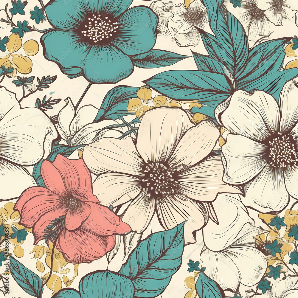 Beautiful flower pattern art Beautiful flower pattern art