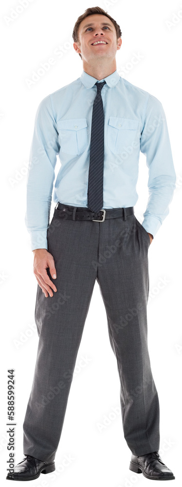 Smiling businessman standing with hand in pocket Smiling businessman standing with hand in pocket