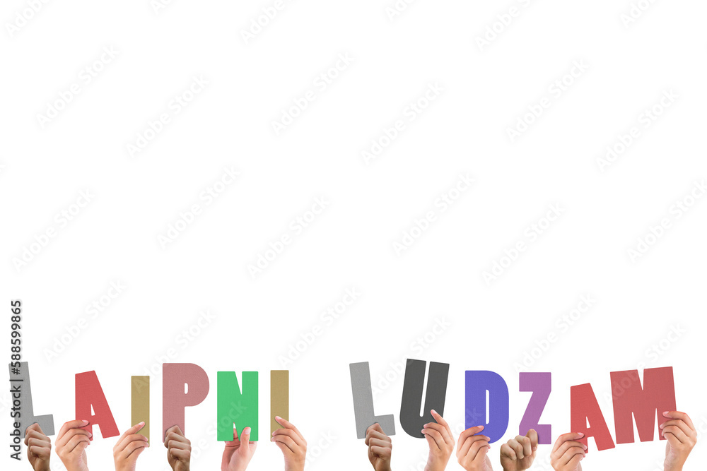 Hands holding up laipni ludzam Hands holding up laipni ludzam