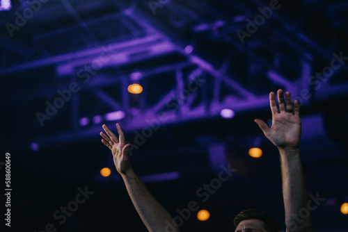 Raised hands in worship