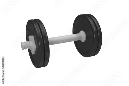 Metallic black dumbbell