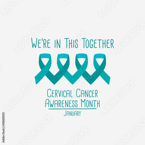 Cervical cancer awareness vector icon. Flat style element useful for cervix carcinoma day design.