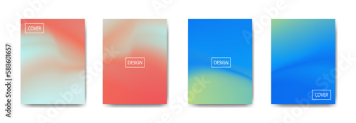 set of abstract background with beautiful gradation color, colorful background for poster flyer banner backdrop.vertical banner.cool fluid background vector illustration