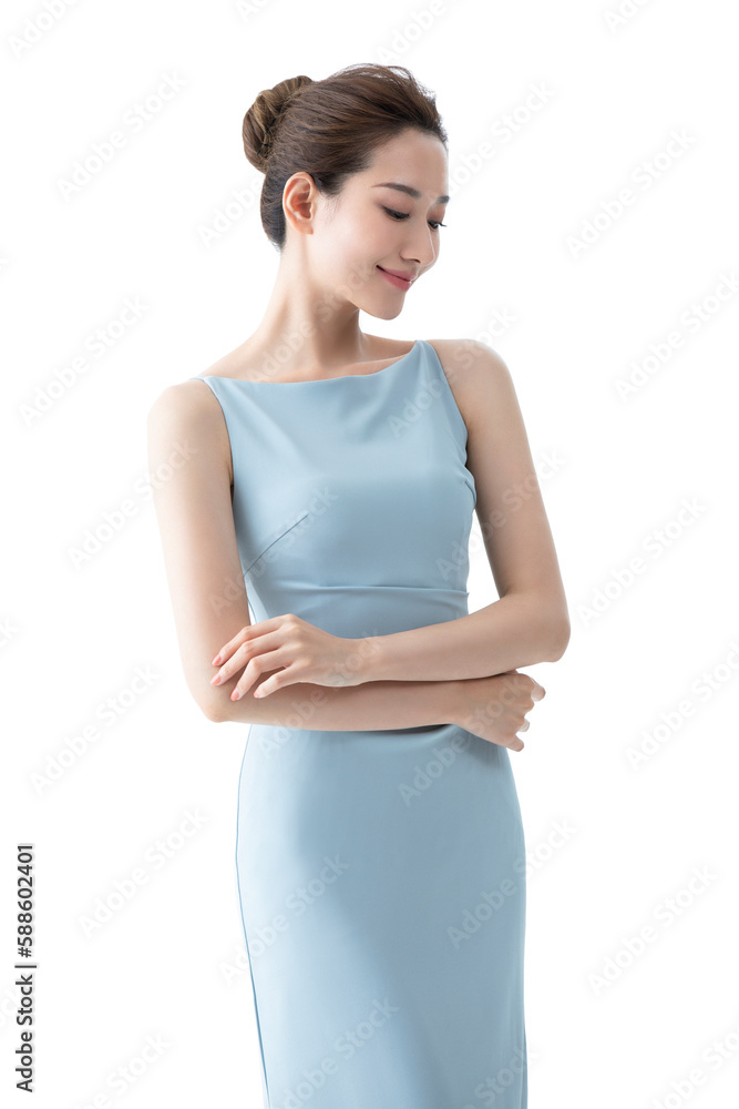 Studio shot of beautiful young Chinese woman Studio shot of beautiful young Chinese woman