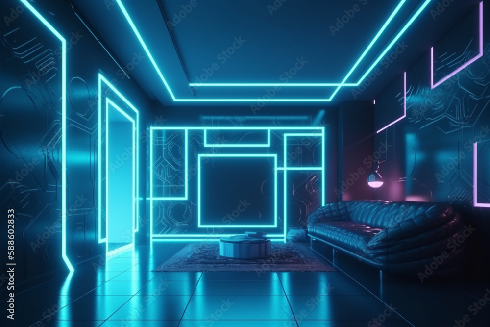 Naklejka premium neon bedroom