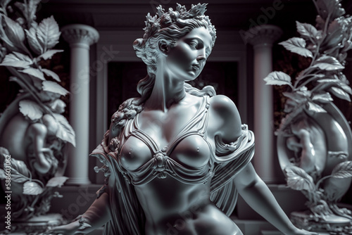 Aphrodite. Historical Old and Ancient Mythology - Olympic Gods. Greek rulers and lords , heavenly powers, kings. ancient third generation gods, supreme deities who dwelt  mount olympus. Generative AI photo