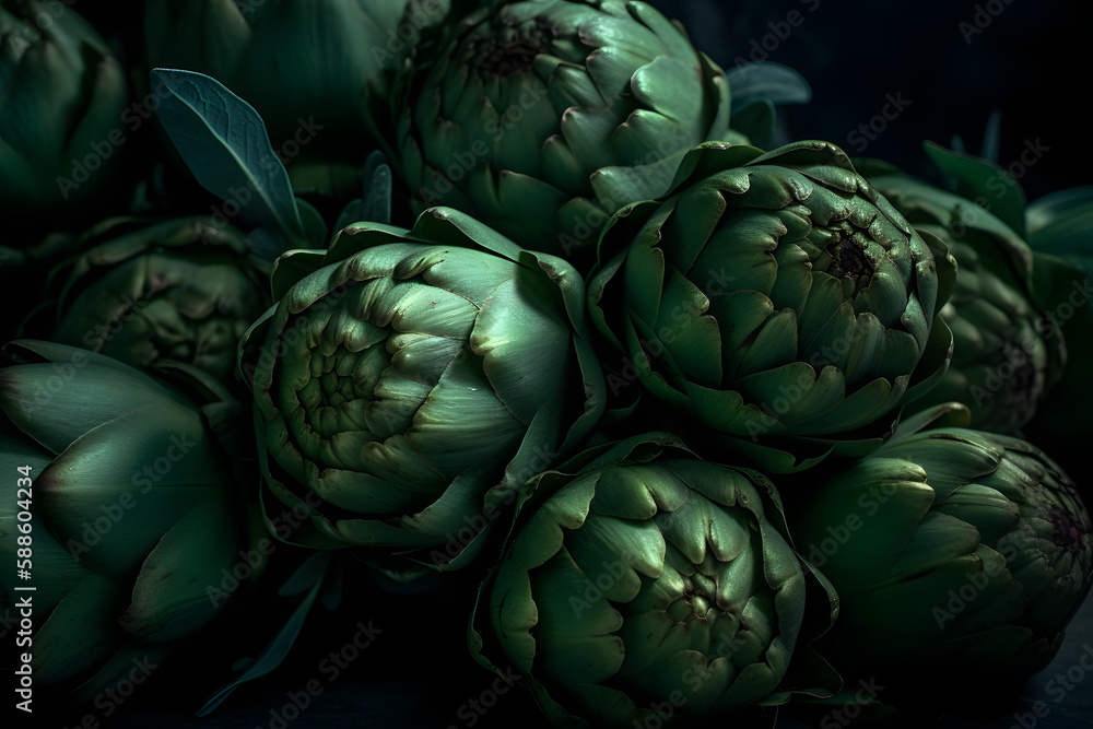 Fototapeta premium Artichoke Ensemble: A Fresh Gathering