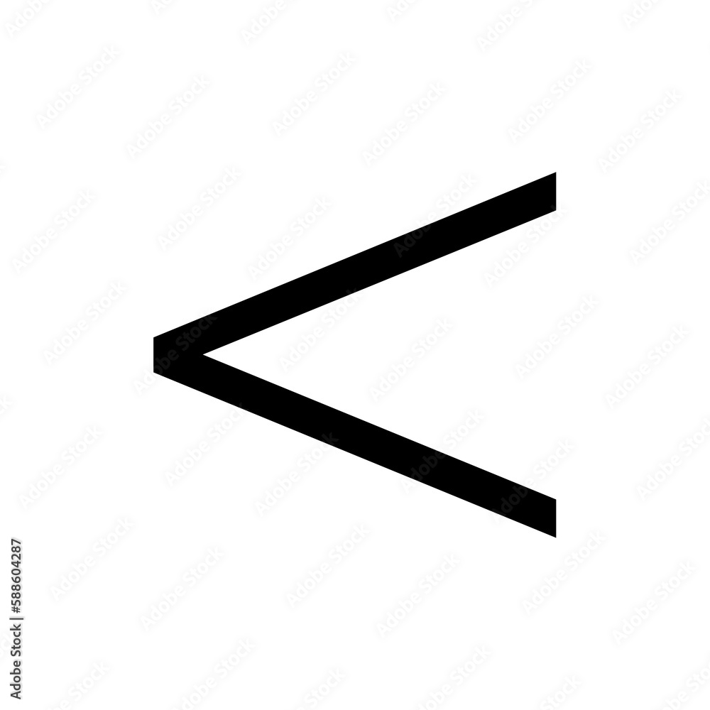 Less than sign over white background Less than sign over white background