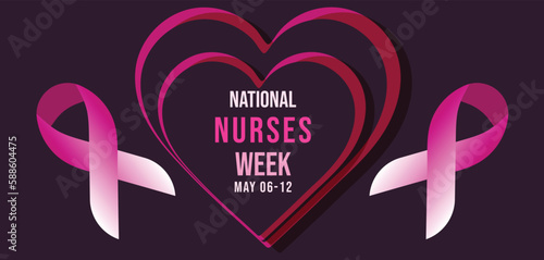 May 06 to 12 is National Nurses week. Template for background, banner, card, poster.