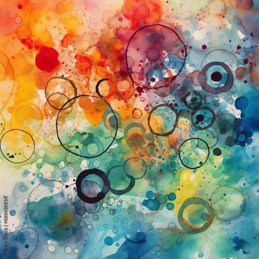 Abstract Art A beautiful watercolor painting with bold brushstrokes