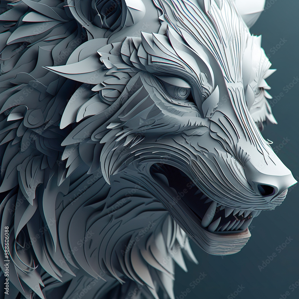 A close up of a gray wolf #39 s face with its piercing eyes and sharp