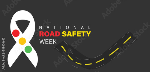 National Road safety week. Template for background, banner, card, poster.