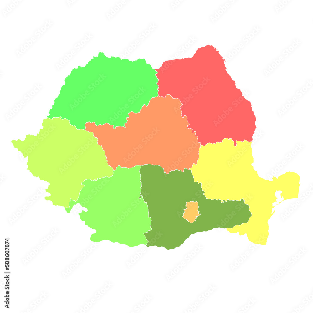 ルーマニア　地図　カラフル　アイコン