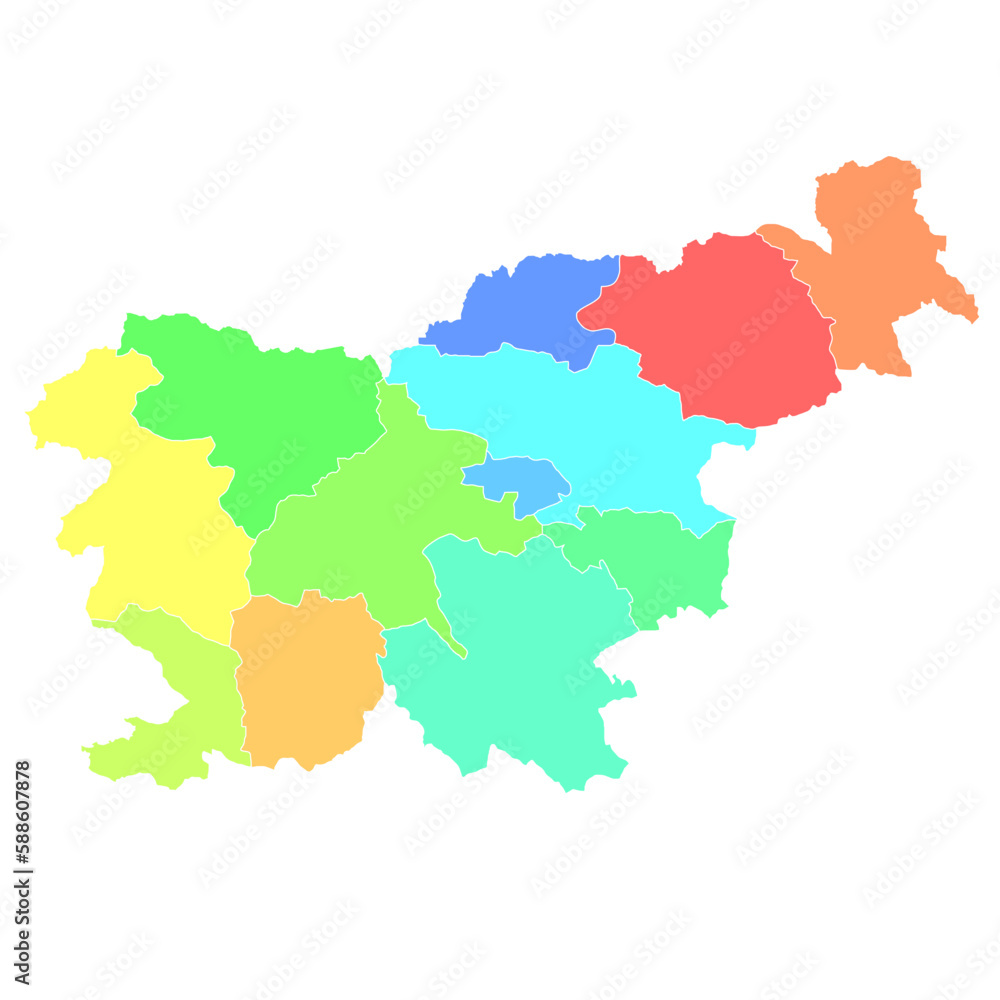 スロベニア　地図　カラフル　アイコン
