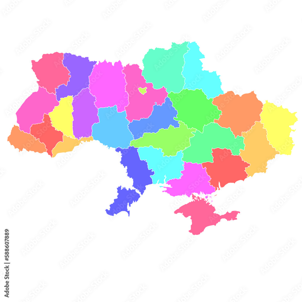 ウクライナ　地図　カラフル　アイコン