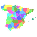 スペイン　地図　カラフル　アイコン