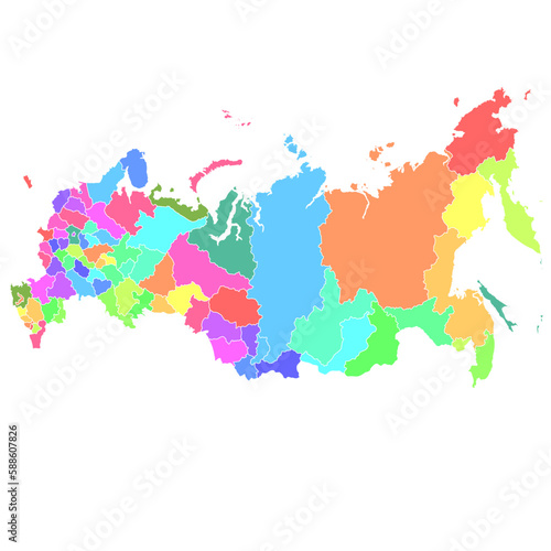 ロシア　地図　カラフル　アイコン