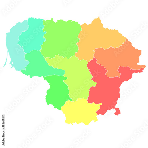 リトアニア 地図 カラフル アイコン