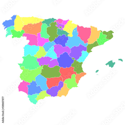スペイン 地図 カラフル アイコン