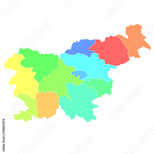 スロベニア 地図 カラフル アイコン