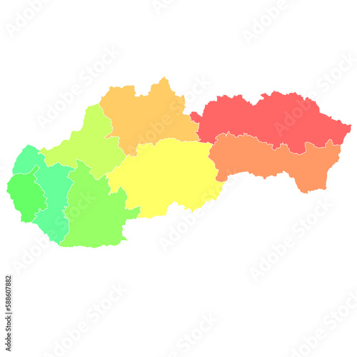 スロバキア 地図 カラフル アイコン