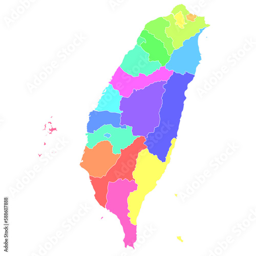 台湾　地図　カラフル　アイコン