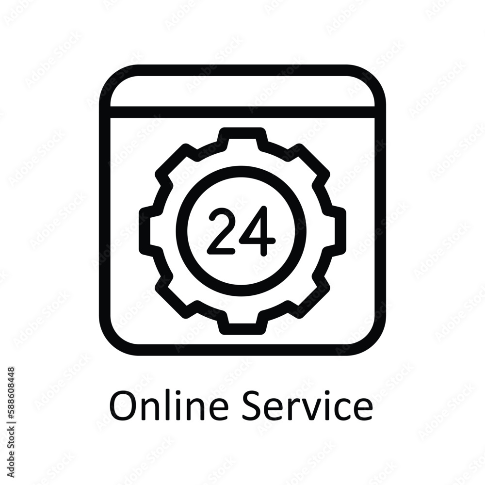 Online Service Vector outline Icons. Simple stock illustration stock Online Service Vector outline Icons. Simple stock illustration stock