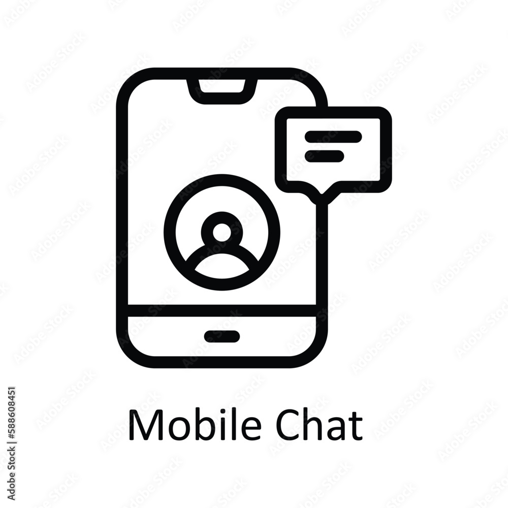 Mobile Chat Vector outline Icons. Simple stock illustration stock Mobile Chat Vector outline Icons. Simple stock illustration stock