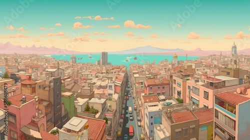 pastel city vista