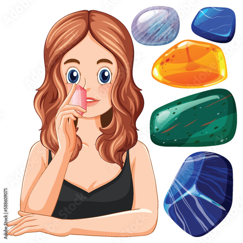 Set of lucky gem stone