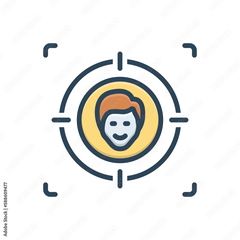 Obraz premium Color illustration icon for targeted 