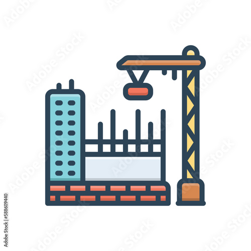 Color illustration icon for reconstruction 