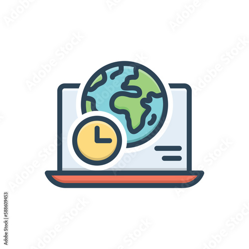 Color illustration icon for utc global photo