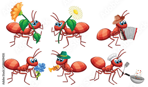 Cute Ants doing Different Activities