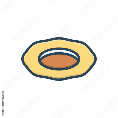 Color illustration icon for hole  