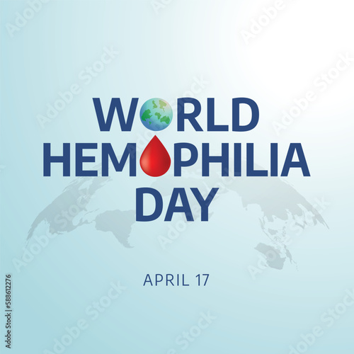 World hemophilia day. hemophilia day vector illustration. hemophilia day illustration with blood and stethoscope. flat illustration.
