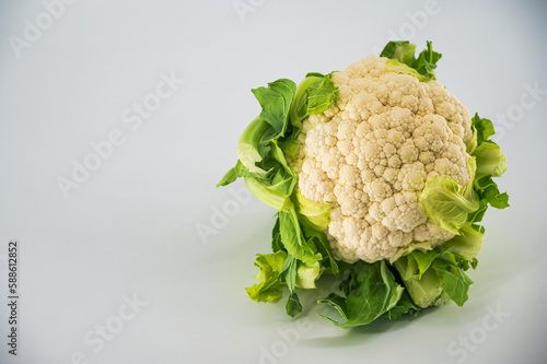 Cauliflower in an isolated white background. Fresh vegetable Cauliflower in isolated white background... photo