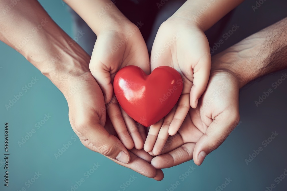 Hands holding a heart symbol Generative AI Hands holding a heart symbol Generative AI