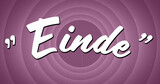 Image of einde text over vintage purple circles
