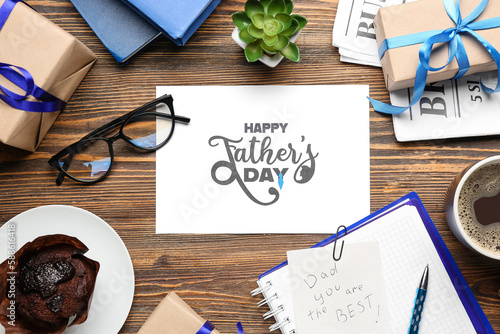 Card with text HAPPY FATHER...