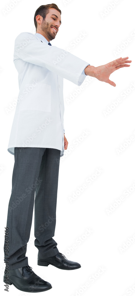 Handsome doctor gesturing Handsome doctor gesturing
