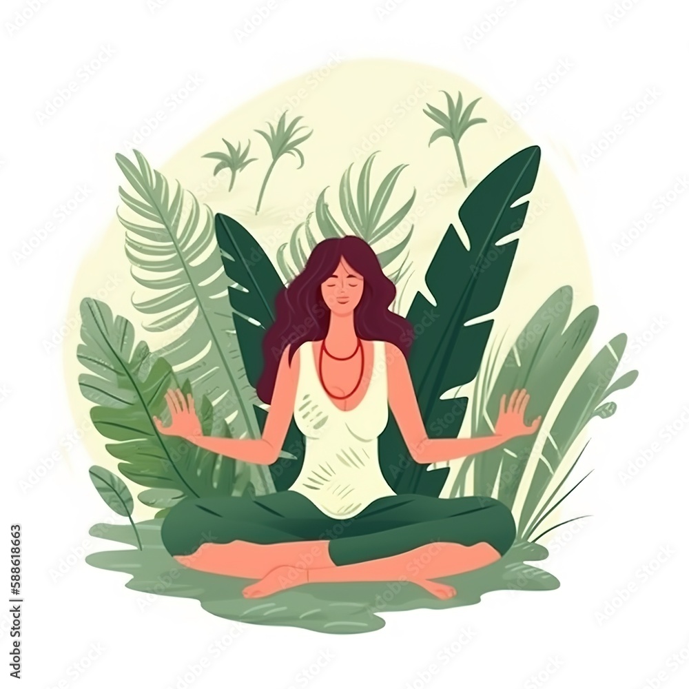 21 June- international yoga day, woman in yoga body posture.