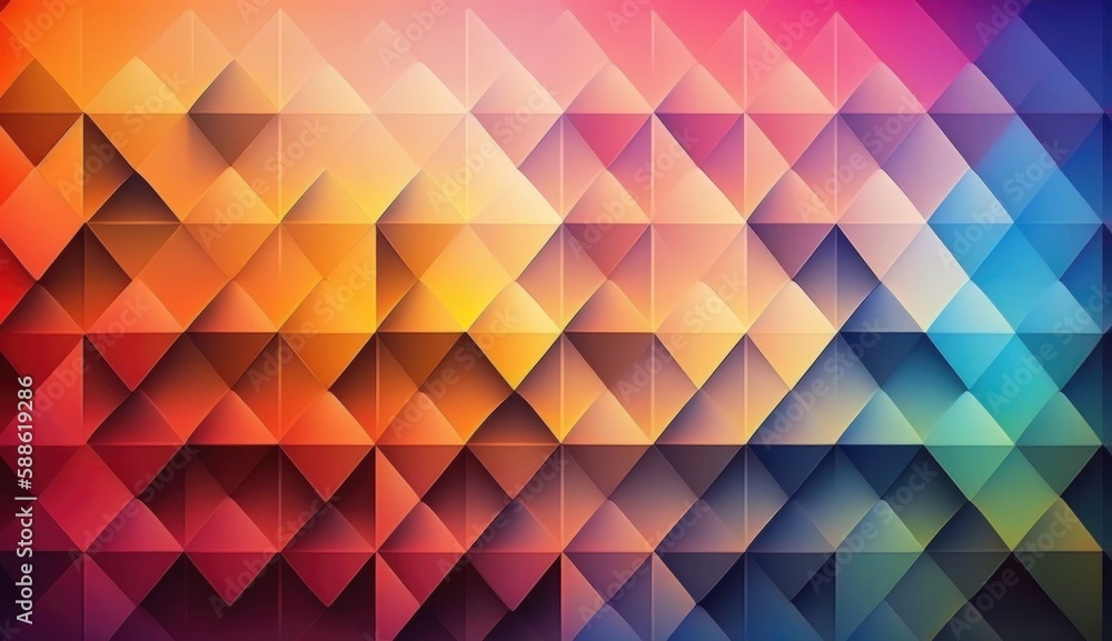 Obraz premium Abstract geometric low poly background. Colorful triangle background. Backdrop template for presentation, flyer, magazine, webpage, and advertising. AI generated