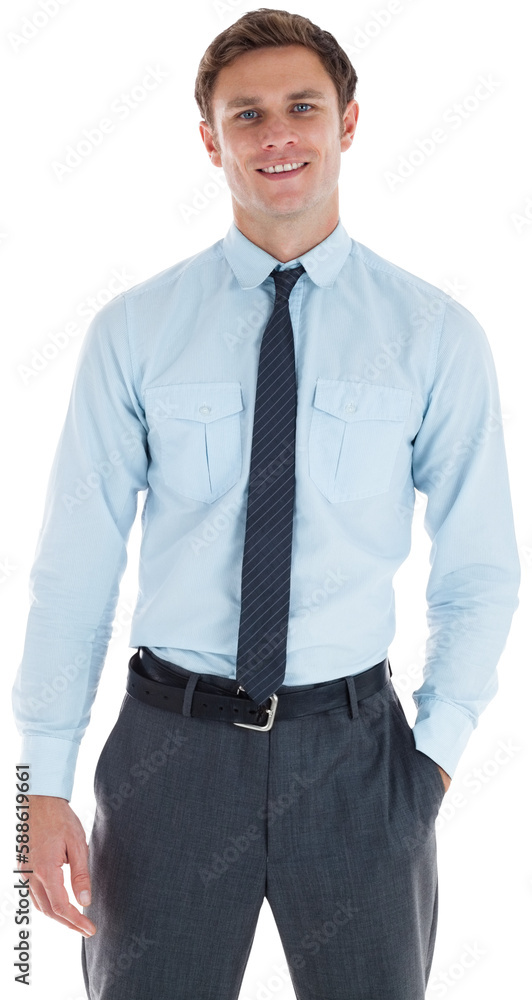 Smiling businessman standing with hand in pocket Smiling businessman standing with hand in pocket