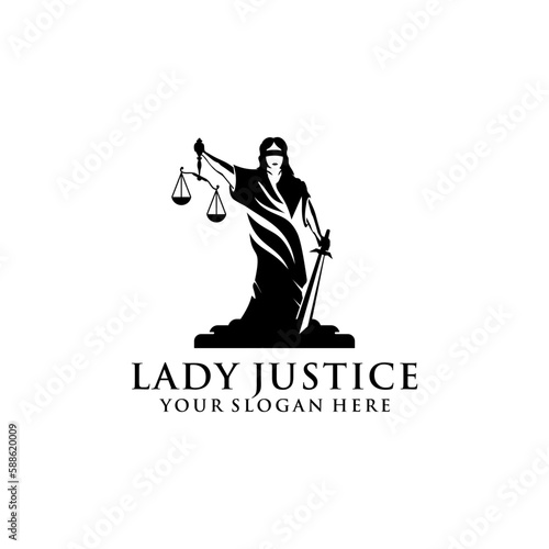 lady justice law logo design inspirations. 
