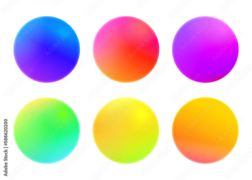 Set of 6 beautiful gradient circle decorative backgrounds Set of 6 beautiful gradient circle decorative backgrounds